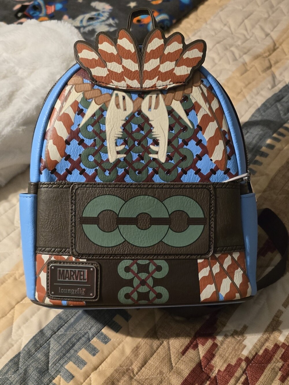 Marvel Loungefly Women’s Blue & Brown Patterned Mini Backpack